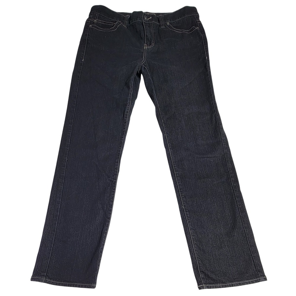 Calvin Klein Jeans Womens‎ Size 14 Black Dark Wash Straight Leg Stretch WB97A75